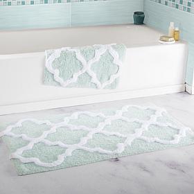 Lavish Home 100% Cotton Trellis 2pc Bathroom Mat Set