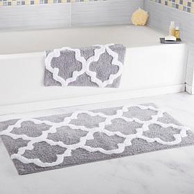 Lavish Home 100% Cotton Trellis 2pc Bathroom Mat Set