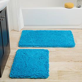 Lavish Home Memory Foam Shag 2-piece Bath Mat Set