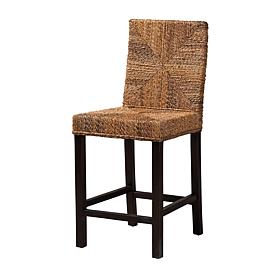 Laymi Boho Counter Stool with Woven Seagrass, 17.7"W x 38.6"H