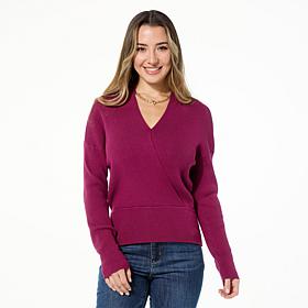 LB70 by Lloyd Boston Sweet Symmetry Surplice Long Sleeve Sweater