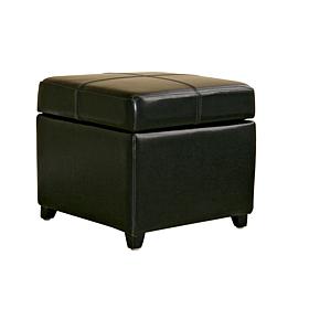 Leather Storage Cube Ottoman