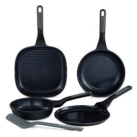Leo Stone+ 5-piece Specialty Pan Set with Slotted Turner