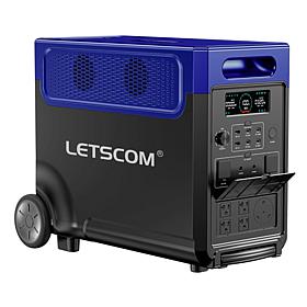 Letscom 3800Wh Power Station with Handle, Light and Wheels
