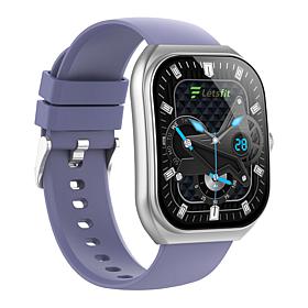 Letsfit E46 Silver Bezel Smart Watch with Extra Band