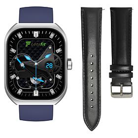 Letsfit E46 Silver Bezel Smart Watch with Extra Band