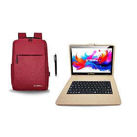 LINSAY 10.1" Octa Core 256GB Tablet with Keyboard Case, Backpack & Pen