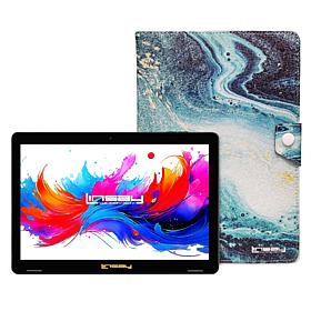 LINSAY 10.1" Octa Core 256GB Tablet with Marbled Case