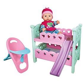 Lissi 12in Doll Set Bunk Bed and highchair 3pc Playset