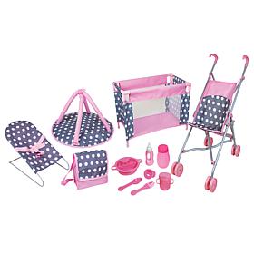 Lissi: 5 Piece Baby Doll Deluxe Nursery Play Set w/ 8 Accessories