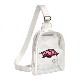 Littlearth NCAA Arkansas Razorbacks 3D Logo Clear Mini Sling