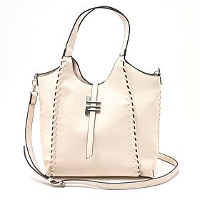 London Fog Jade Whipstitch Tote Bag with Crossbody Strap