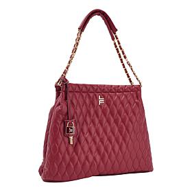 London Fog Lori Quilted Hobo with Chain Strap