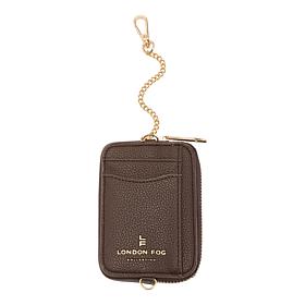 London Fog Pebble Texture Chain Detail Card Case