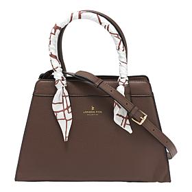 London Fog Roslyn Top Handle Satchel with Scarf