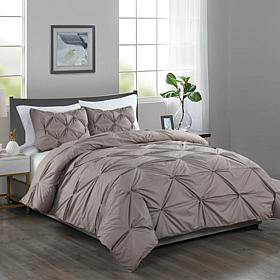 Lotus Home Cottonpure 100% Cotton Pintuck Duvet Cover Mini Set - King