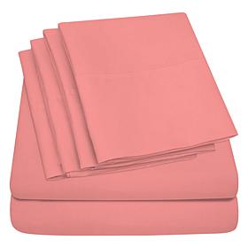 Luxury Home Ultra Soft 6-Piece Microfiber Sheet Set - Cal King