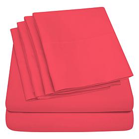 Luxury Home Ultra Soft 6-Piece Microfiber Sheet Set - Cal King