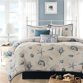 Madison Park Bayside 7-Piece Comforter Set Blue Queen