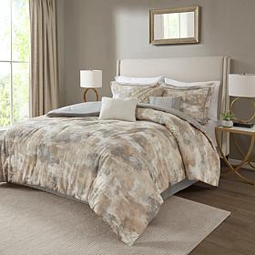 Madison Park Beacon 7 Piece Textured Cotton Blend Comforter Set Queen