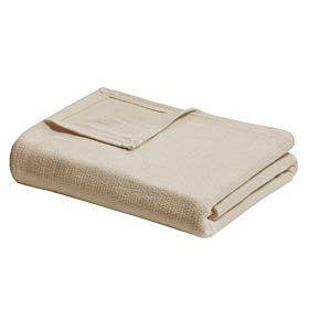 Madison Park Freshspun Basketweave Cotton Blanket - Twin
