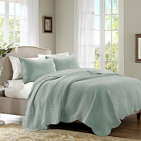 Madison Park Tuscany 3-pc Reversible Scalloped Coverlet Set Full/Queen