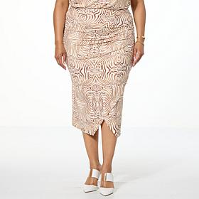 Mark & James by Badgley Mischka Draped Crepe Knit Midi Skirt