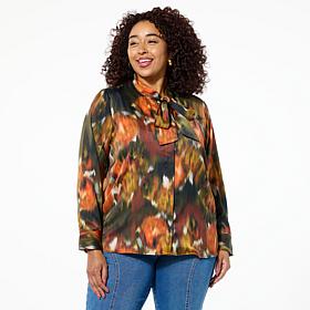 Mark & James by Badgley Mischka Hazel Printed Top with Bow Tie