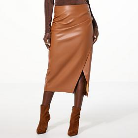 Mark & James by Badgley Mischka Huda Faux Leather Wrap Skirt