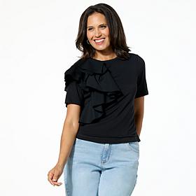 Mark & James by Badgley Mischka Ruffle Taffeta Short-Sleeve Tee