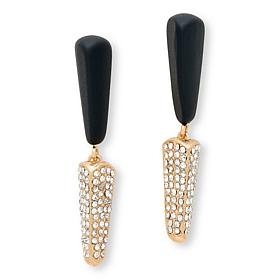 Marla Wynne Occasions Connections Crystal and Black Triangle Earrings