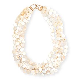 MarlaWynne 23" Simulated Shell Multi-Row Necklace