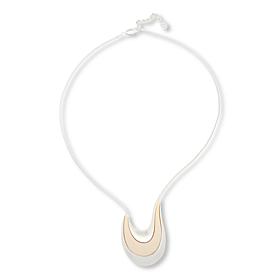 MarlaWynne 32-1/2" Resin Detail Swirl Pendant Necklace