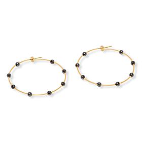 Marlyn by Marlyn Schiff Ball Station 2" Hoop Earrings