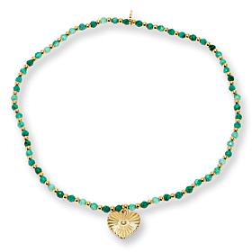 Marlyn by Marlyn Schiff Bead Wrap Heart Charm Bracelet