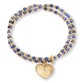 Marlyn by Marlyn Schiff Bead Wrap Heart Charm Bracelet