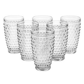 Martha Stewart Hobnail Handmade Glass Tumbler 6-Piece Set in Clear