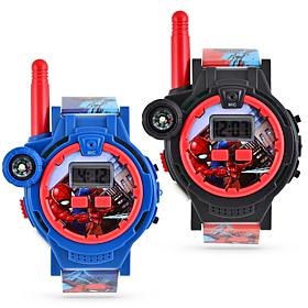 Marvel Spider-Man Unisex Child LCD Walkie-Talkie Set - Blue Silicone