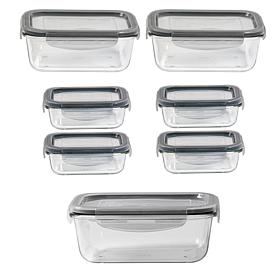 Mason Craft and More 14-Piece Glass Rectangular Food Storage Set