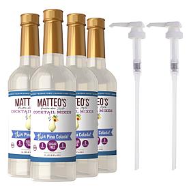 Matteo's 4-pack Sugar-Free Pina Colada Syrup w/2 Pumps