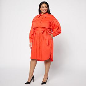 Megan Renee Grommet Button Down Poplin Dress