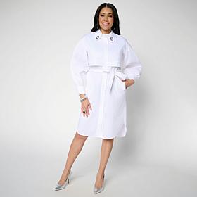 Megan Renee Grommet Button Down Poplin Dress