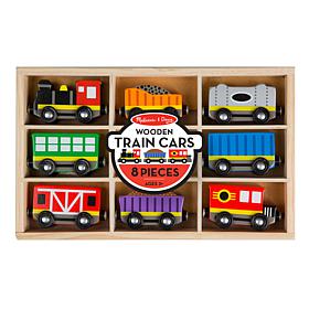Melissa & Doug Wooden Train Cars with Magnetic Couplers