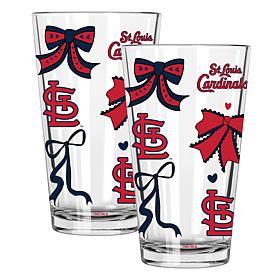 Memory Company 2-pack MLB 16oz Bow Pint Glasses, St Louis Cardinals