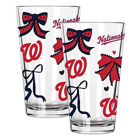 Memory Company 2-pack MLB 16oz Bow Pint Glasses, Washington Nationals