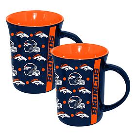 Memory Company 2pk 15oz Ceramic Line Up Mug Broncos