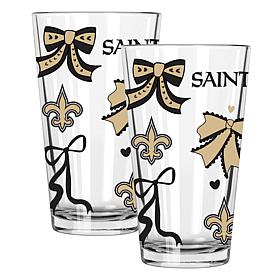 Memory Company 2pk 16oz Bow Pint Glass Saints