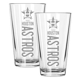 Memory Company Astros 2 pack 16oz Pint Glass