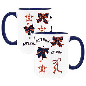 Memory Company Astros 2pk 15oz Bow Coffee Mug