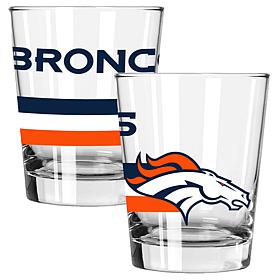 Memory Company Big Stripes Denver Broncos 2pk 15oz Dbl Old Fashion